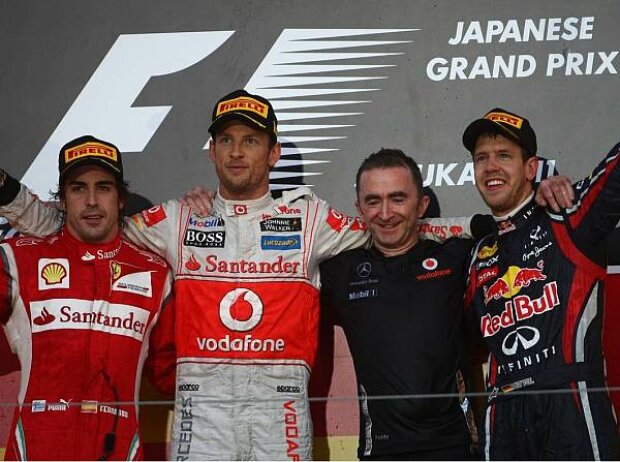 Titel-Bild zur News: Fernando Alonso, Jenson Button, Sebastian Vettel