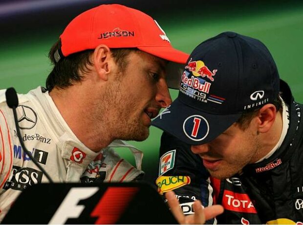 Jenson Button, Sebastian Vettel Jenson Button, Sebastian Vettel