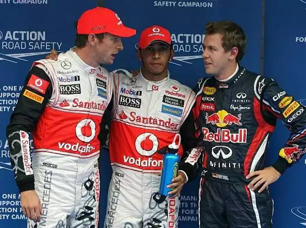 Titel-Bild zur News: Jenson Button, Lewis Hamilton, Sebastian Vettel