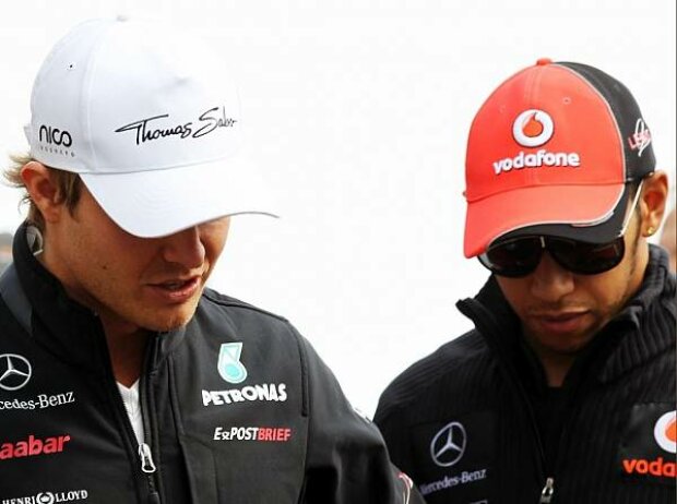 Titel-Bild zur News: Nico Rosberg und Lewis Hamilton