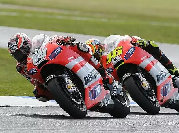 Nicky Hayden, Valentino Rossi Titel-Bild zur News: Nicky Hayden, Valentino Rossi
