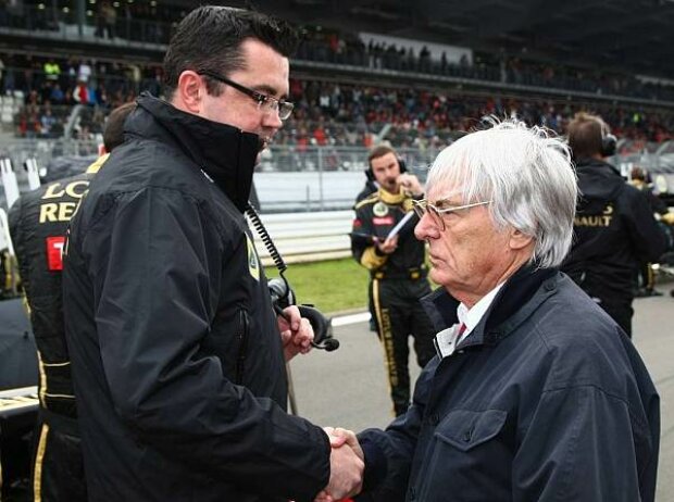Titel-Bild zur News: Bernie Ecclestone (Formel-1-Chef), Eric Boullier