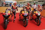 Andrea Dovizioso, Casey Stoner und Daniel Pedrosa (Honda)