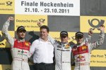 Martin Tomczyk (Phoenix-Audi), Jamie Green (HWA-Mercedes) und Miguel Molina (Abt-Audi) 