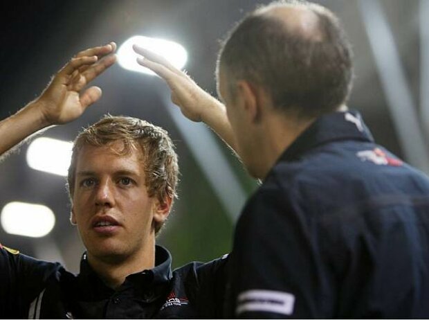 Titel-Bild zur News: Sebastian Vettel, Franz Tost (Teamchef)