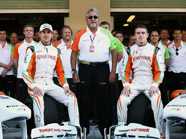 Paul di Resta, Vijay Mallya (Teameigentümer), Adrian Sutil Paul di Resta, Vijay Mallya (Teameigentümer), Adrian Sutil