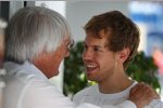 Bernie Ecclestone und Sebastian Vettel (Red Bull)