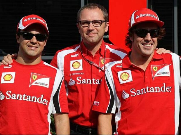 Felipe Massa, Stefano Domenicali und Fernando Alonso