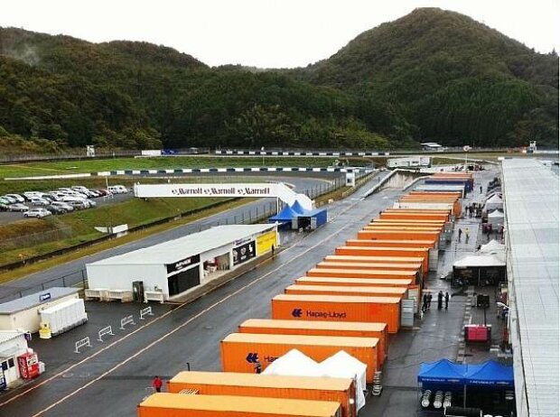 Blick ins Fahrerlager von Okayama