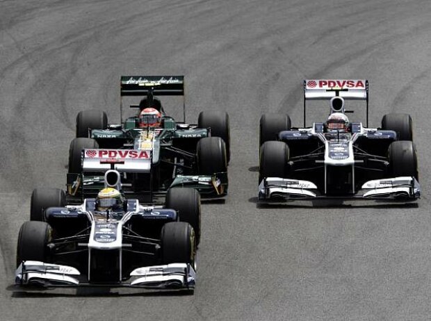 Titel-Bild zur News: Jarno Trulli, Pastor Maldonado, Rubens Barrichello