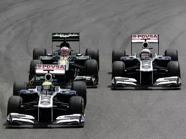 Jarno Trulli, Pastor Maldonado, Rubens Barrichello Titel-Bild zur News: Jarno Trulli, Pastor Maldonado, Rubens Barrichello