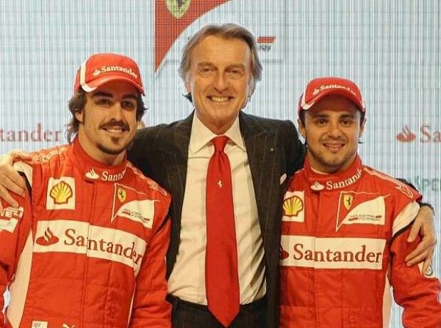 Fernando Alonso, Luca di Montezemolo und Felipe Massa
