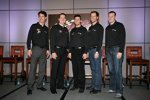 Joey Logano, Kyle Busch, Denny Hamlin, Brian Scott, Michael McDowell