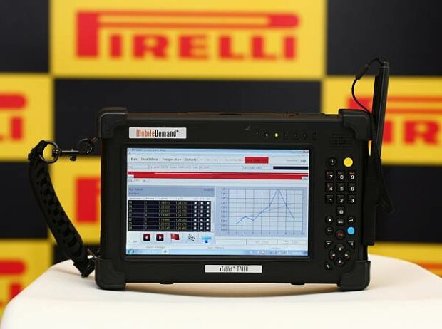Titel-Bild zur News: Pirelli-Datensystem mit Tablet