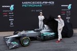 Nico Rosberg und Michael Schumacher mit dem Mercedes F1 W03