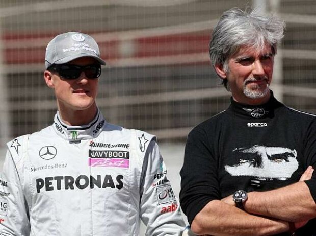 Titel-Bild zur News: Michael Schumacher und Damon Hill