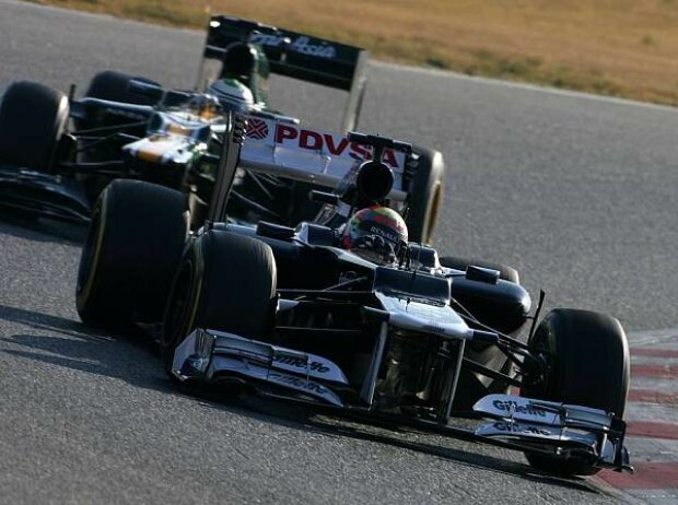Pastor Maldonado und Heikki Kovalainen Pastor Maldonado und Heikki Kovalainen