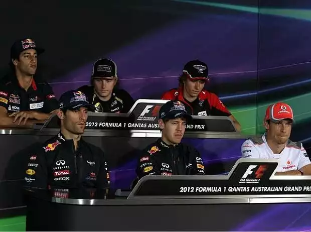 Daniel Ricciardo, Kimi Räikkönen, Charles Pic, Jenson Button, Mark Webber, Sebastian Vettel Titel-Bild zur News: Daniel Ricciardo, Kimi Räikkönen, Charles Pic, Jenson Button, Mark Webber, Sebastian Vettel