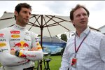 Mark Webber (Red Bull) und Christian Horner (Teamchef) 