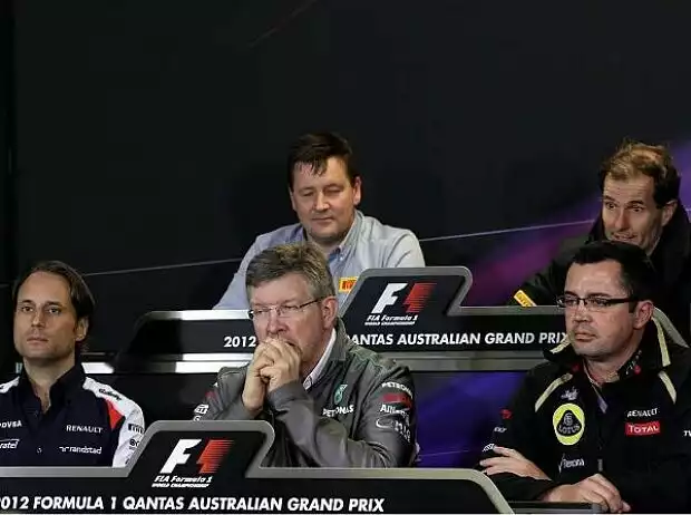 Adam Parr, Ross Brawn, Paul Hembery, Eric Boullier und Luis Perez-Sala Titel-Bild zur News: Adam Parr, Ross Brawn, Paul Hembery, Eric Boullier und Luis Perez-Sala