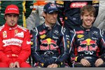 Fernando Alonso (Ferrari), Mark Webber (Red Bull) und Sebastian Vettel (Red Bull) 