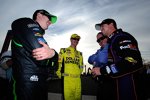 Gute Stimmung beim Gibbs-Trio Kyle Busch, Joey Logano, Denny Hamlin