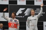 Jenson Button (McLaren) und Nico Rosberg (Mercedes) 