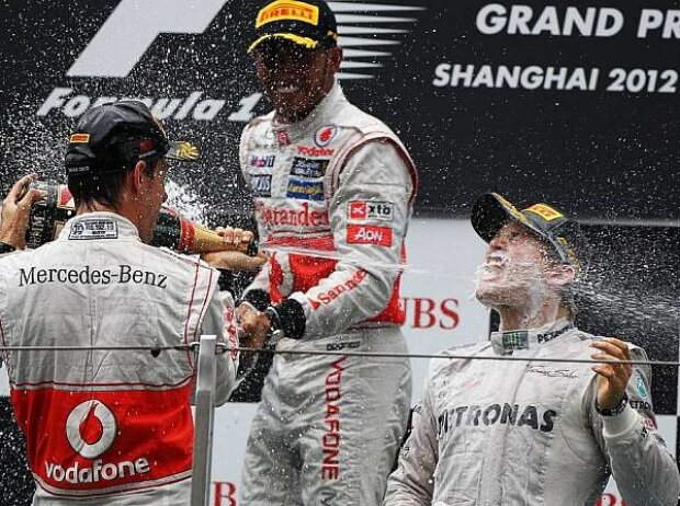 Titel-Bild zur News: Jenson Button, Lewis Hamilton, Nico Rosberg