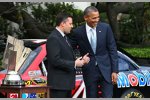 Tony Stewart (Stewart/Haas) mit US-Präsident Barack Obama