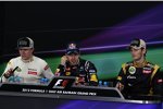 Sebastian Vettel (Red Bull), Romain Grosjean und (Lotus) Kimi Räikkönen (Lotus) 