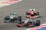 Lewis Hamilton (McLaren), Nico Rosberg (Mercedes) und Felipe Massa (Ferrari) 