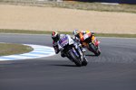 Jorge Lorenzo vor und Daniel Pedrosa 