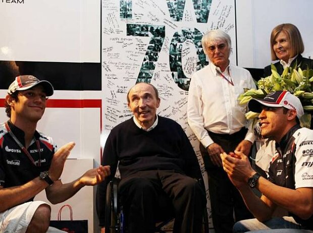 Titel-Bild zur News: Frank Williams (Teamchef), Bruno Senna, Pastor Maldonado