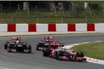 Lewis Hamilton (McLaren), Daniel Ricciardo (Toro Rosso) und Jean-Eric Vergne (Toro Rosso) 