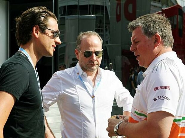 Adrian Sutil, Manfred Zimmermann und Otmar Szafnauer Adrian Sutil, Manfred Zimmermann und Otmar Szafnauer