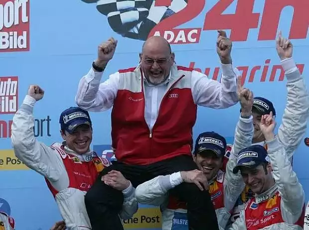 Titel-Bild zur News: Marco Werner, Markus Winkelhock, Christopher Haase, Marc Basseng
