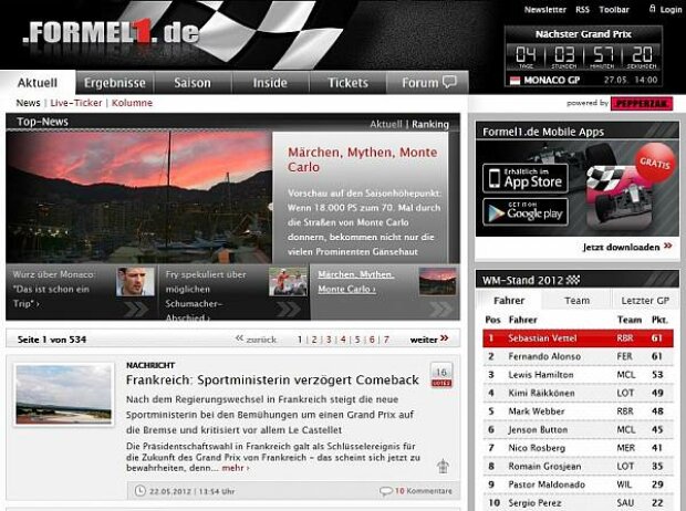 Titel-Bild zur News: Formel1.de