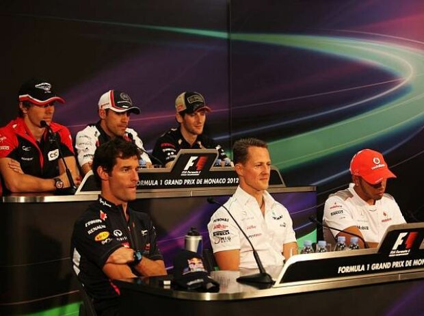 Titel-Bild zur News: Charles Pic, Pastor Maldonado, Romain Grosjean, Mark Webber, Michael Schumacher, Lewis Hamilton