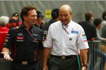 Christian Horner (Red-Bull-Teamchef) und Peter Sauber (Teamchef) 