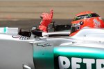 Michael Schumacher (Mercedes) zufrieden: Im Qualifying schlug der 