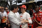Fernando Alonso (Ferrari) mit Hollywood-Schauspieler Antonio Banderas