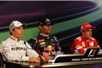 Nico Rosberg (Mercedes), Mark Webber (Red Bull) und Fernando Alonso (Ferrari) 