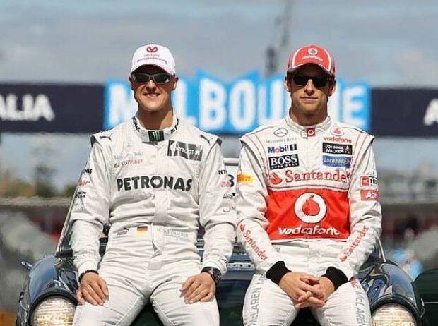 Titel-Bild zur News: Michael Schumacher, Jenson Button