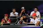 Donnerstags-Pressekonferenz mit Felipe Massa (Ferrari), Sergio Perez (Sauber), Jean-Eric Vergne (Toro Rosso), Mark Webber (Red Bull), Jenson Button (McLaren) und Paul di Resta (Force India)