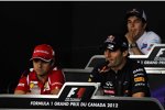 Felipe Massa (Ferrari), Mark Webber (Red Bull) und Sergio Perez (Sauber) 