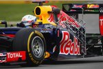 Testtag Freitag: Sebastian Vettel (Red Bull) mit jeder Menge Sensoren am RB8 unterwegs.