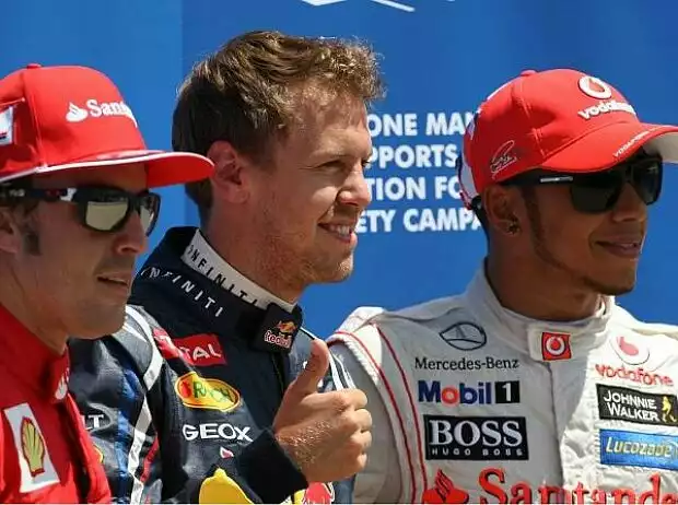 Titel-Bild zur News: Fernando Alonso, Sebastian Vettel, Lewis Hamilton