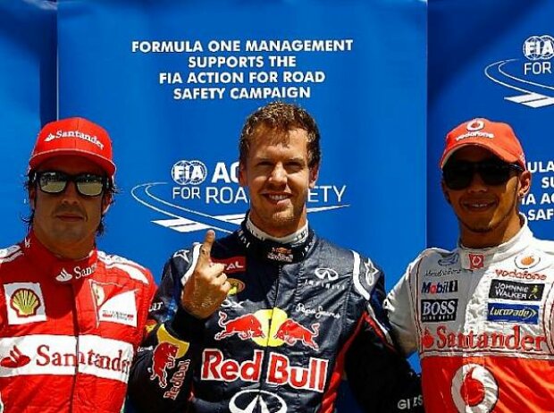 Titel-Bild zur News: Sebastian Vettel, Lewis Hamilton, Fernando Alonso