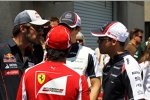 Jean-Eric Vergne (Toro Rosso), Felipe Massa (Ferrari), Bruno Senna (Williams) und Pastor Maldonado (Williams) 