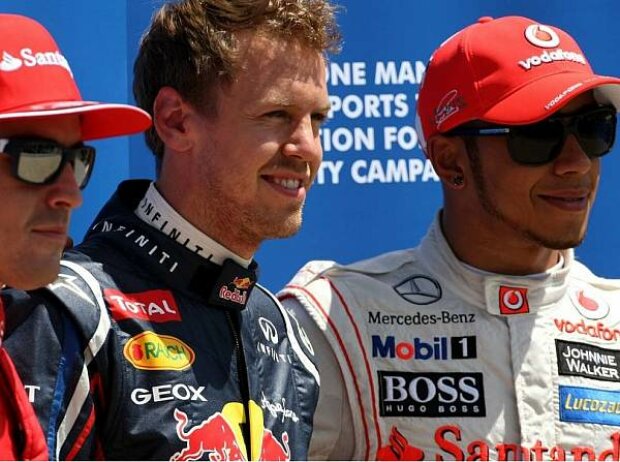 Titel-Bild zur News: Fernando Alonso, Sebastian Vettel, Lewis Hamilton